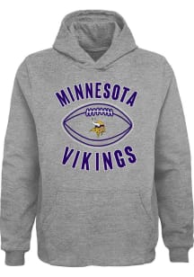 Minnesota Vikings Boys Grey Little Kicker Long Sleeve Hooded Sweatshirt