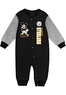 Pittsburgh Steelers Baby Black The Playmaker Long Sleeve One Piece