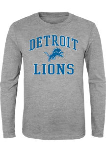 Detroit Lions Youth Grey #1 Design Long Sleeve T-Shirt