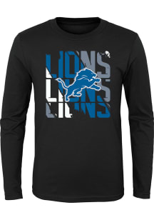 Detroit Lions Youth Black Savage Stripes Long Sleeve T-Shirt