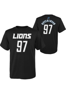 Aidan Hutchinson Detroit Lions Youth Black Name and Number Player Tee