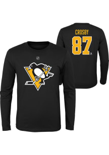 Sidney Crosby Pittsburgh Penguins Toddler Black Flat NN Short Sleeve Player T Shirt