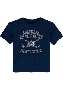 Colorado Avalanche Toddler Navy Blue Lines Crossed Short Sleeve T-Shirt