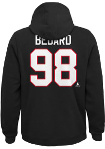 Connor Bedard Outer Stuff Chicago Blackhawks Youth Name and Number Long Sleeve Player Hoodie Bla..