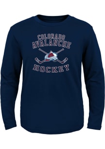 Colorado Avalanche Toddler Navy Blue Lines Crossed Long Sleeve T-Shirt