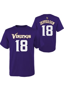 Justin Jefferson  Minnesota Vikings Boys Purple Mainliner NN Short Sleeve T-Shirt