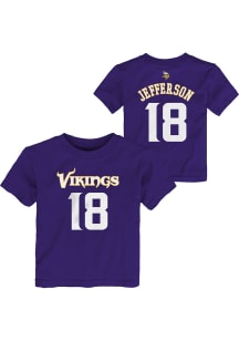 Justin Jefferson Minnesota Vikings Toddler Purple Mainliner NN Short Sleeve Player T Shirt