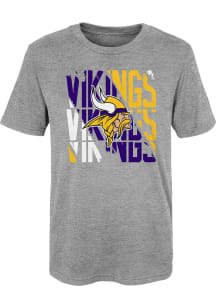 Minnesota Vikings Boys Grey Savage Stripes Short Sleeve T-Shirt