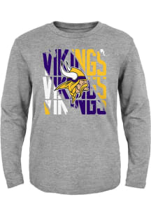 Minnesota Vikings Boys Grey Savage Stripes Long Sleeve T-Shirt