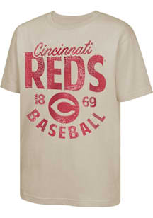 Cincinnati Reds Youth White News Flash Short Sleeve T-Shirt