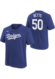 Mookie Betts Los Angeles Dodgers Youth Blue Nike Home Name and Number Player Tee