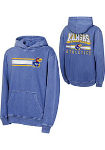 Kansas Jayhawks Youth Blue Cross Fade Long Sleeve Hoodie
