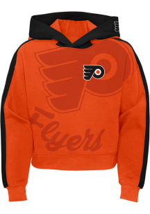 Philadelphia Flyers Girls Orange Record Setter Long Sleeve Hooded Sweatshirt