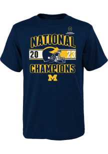 Michigan Wolverines Youth Navy Blue 24 Nat Champs Classic Short Sleeve T-Shirt