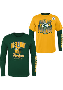 Green Bay Packers Boys Green Game Day 3-In-1 Long Sleeve T-Shirt