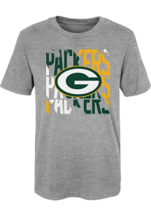 Green Bay Packers Boys Grey Savage Stripes Short Sleeve T-Shirt