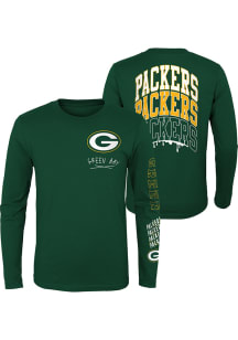 Green Bay Packers Boys Green Team Drip Long Sleeve T-Shirt