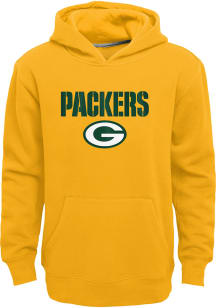 Green Bay Packers Boys Gold Game Time Long Sleeve Hooded Sweatshirt