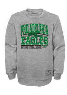 Mitchell and Ness Philadelphia Eagles Youth Grey Flying Pennant Long Sleeve Crew Sweatshirt