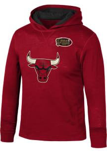 Mitchell and Ness Chicago Bulls Youth Red Legendary Slub Hooded Long Sleeve T-Shirt
