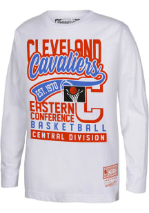 Mitchell and Ness Cleveland Cavaliers Youth White Tailsweep Em Long Sleeve T-Shirt
