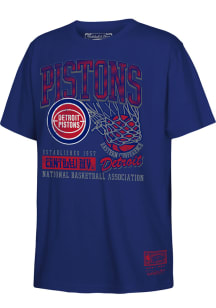 Mitchell and Ness Detroit Pistons Youth Blue Classic Swoosh Short Sleeve T-Shirt