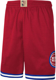 Mitchell and Ness Detroit Pistons Youth Red Team ID Swingman Shorts