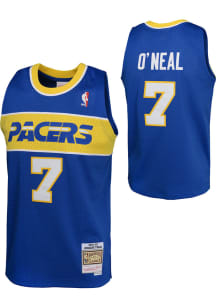 Jermaine O'Neal  Mitchell and Ness Indiana Pacers Youth Swingman Road Navy Blue Basketball Jerse..