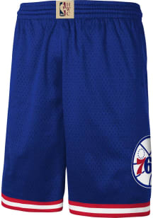 Mitchell and Ness Philadelphia 76ers Youth Blue Team ID Swingman Shorts