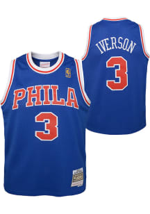 Allen Iverson  Mitchell and Ness Philadelphia 76ers Youth Swingman Alt Blue Basketball Jersey