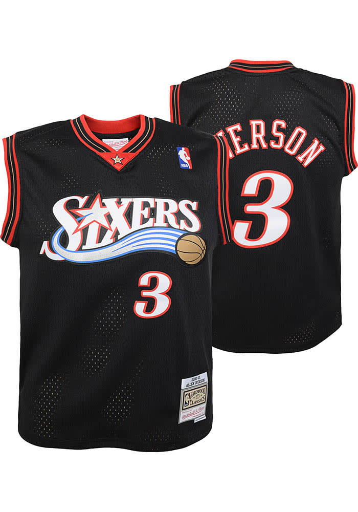 iverson sixers ユニフォーム bboy Allen Iverson # Philadelphia 76ers Boys BLACK Swingman Road