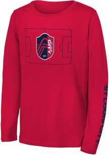 St Louis City SC Youth Red Mid Fielder Long Sleeve T-Shirt