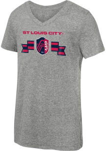 St Louis City SC Girls Grey Slogan Swag Short Sleeve Fashion T-Shirt