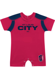 St Louis City SC Baby Red Fearless Striker Short Sleeve One Piece