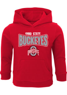 Ohio State Buckeyes Toddler Red Draft Pick Long Sleeve Hooded Sweatshirt