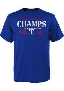 Texas Rangers Youth Blue 2023 LCS Champ Bloop Roster Short Sleeve T-Shirt