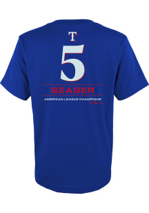 Corey Seager Texas Rangers Youth Blue 2023 WS Part NN Seager Player Tee