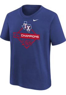 Nike Texas Rangers Youth Blue 2023 LCS  Champ Diamond Icon Short Sleeve T-Shirt