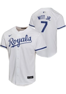 Bobby Witt Jr  Nike Kansas City Royals Youth White Home Game Jersey