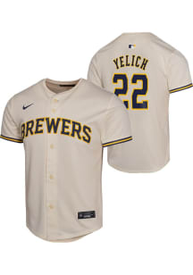 Christian Yelich  Nike Milwaukee Brewers Youth White Home Game Jersey