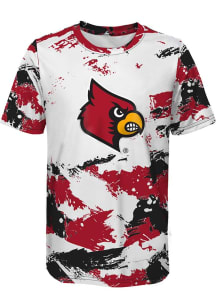 Louisville Cardinals Youth Red Cross Pattern Short Sleeve T-Shirt