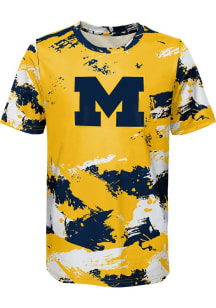 Toddler Navy Blue Michigan Wolverines Cross Pattern Short Sleeve T-Shirt
