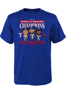Texas Rangers Youth Blue 2023 WS Champ Star Players Player Tee
