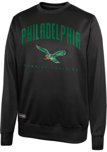 Philadelphia Eagles Mens Black Base Crew Retro Team Long Sleeve Sweatshirt