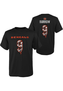 Joe Burrow Cincinnati Bengals Youth Black Name and Number Drip Player Tee