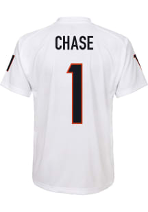 Ja'Marr Chase Cincinnati Bengals Youth White V-Neck NN Perf Player Tee