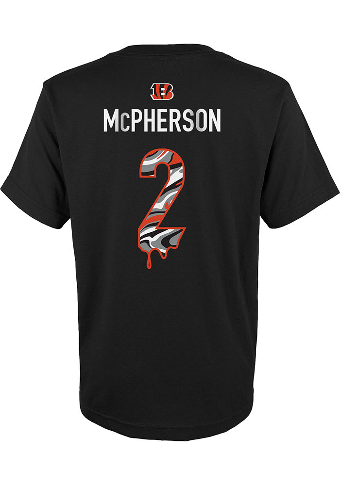 500 Level (BoredinClass Llc) Evan McPherson Cincinnati Bengals Youth Grey Money Player Tee, Grey, 50% Polyester / 25% Cotton / 25% Rayon, Size S, Rally House