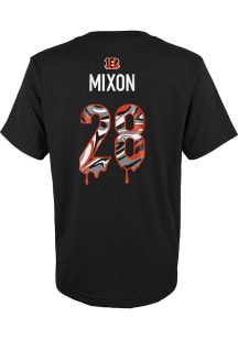Joe Mixon Cincinnati Bengals Youth Black Name and Number Drip Player Tee