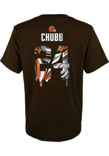 Nick Chubb Cleveland Browns Youth Brown Name and Number Drip Player Tee