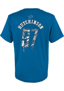 Aidan Hutchinson Detroit Lions Youth Blue Name and Number Drip Player Tee